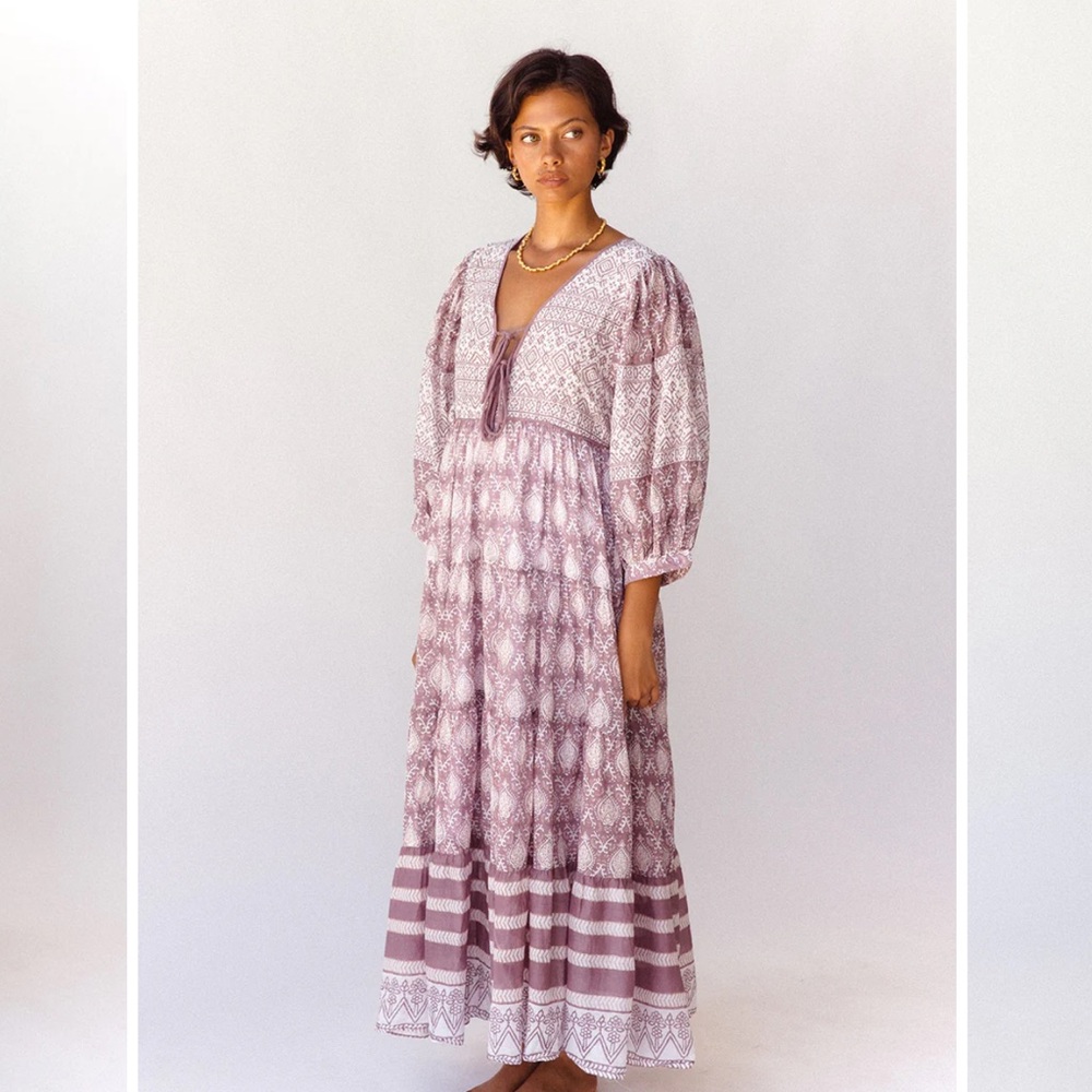 Elegant Mauve Bohemian Maxi Dress